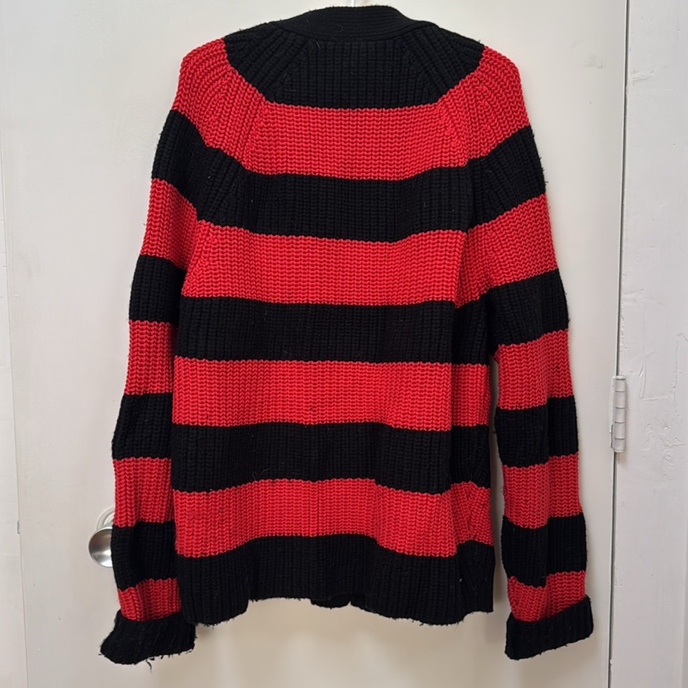 Alexander Wang Black and Red Striped Cardigan Sweater - Picture 3 of 5